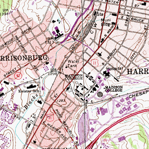 Topographic Map of Wellington Hall, VA