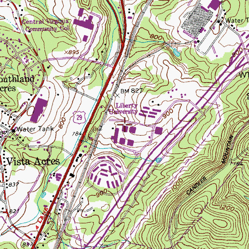 Topographic Map of Bruckner Learning Center, VA