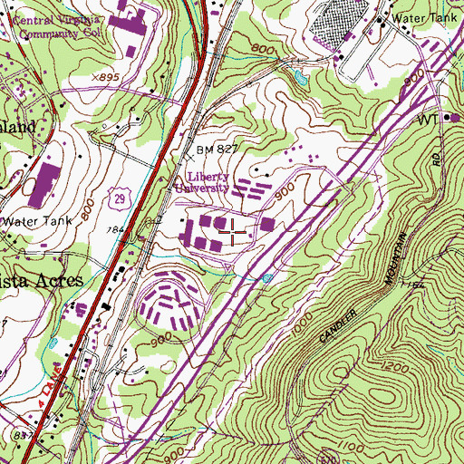 Topographic Map of Center for Academic Support & Advising Services, VA