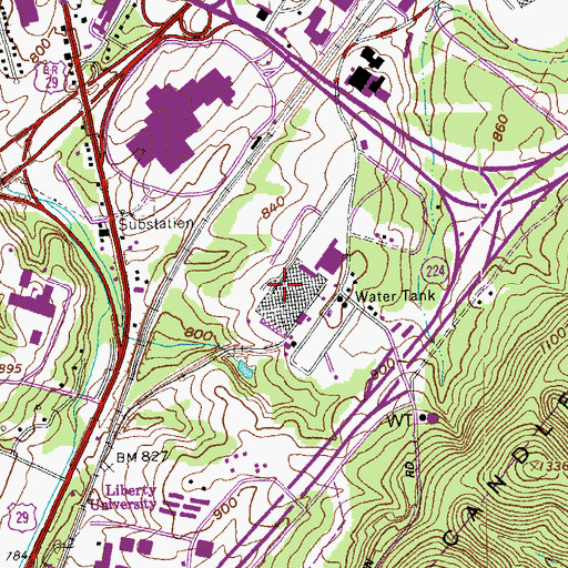 Topographic Map of Liberty Baptist Theological Seminary, VA