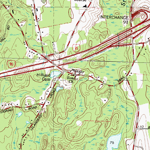 Topographic Map of Road Church, CT