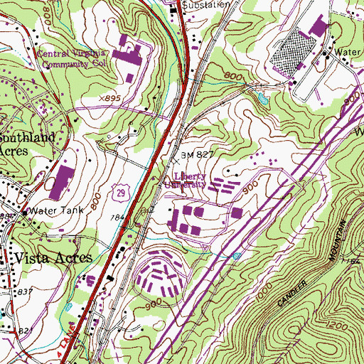 Topographic Map of Reber Thomas Dining Hall, VA