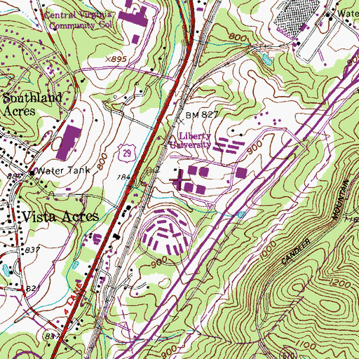 Topographic Map of Schilling Center, VA