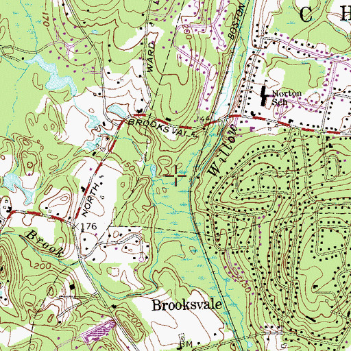 Topographic Map of Roaring Brook, CT