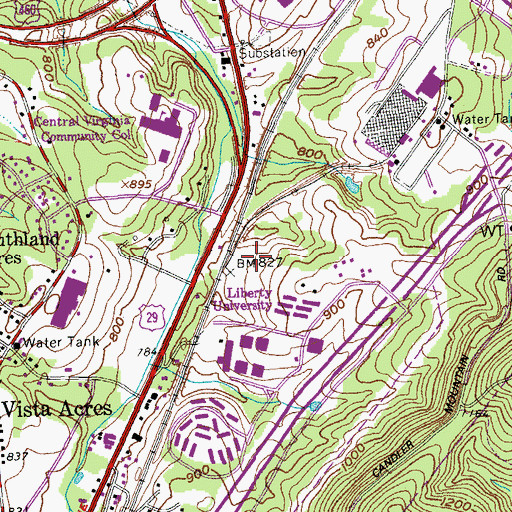 Topographic Map of Worthington Field, VA
