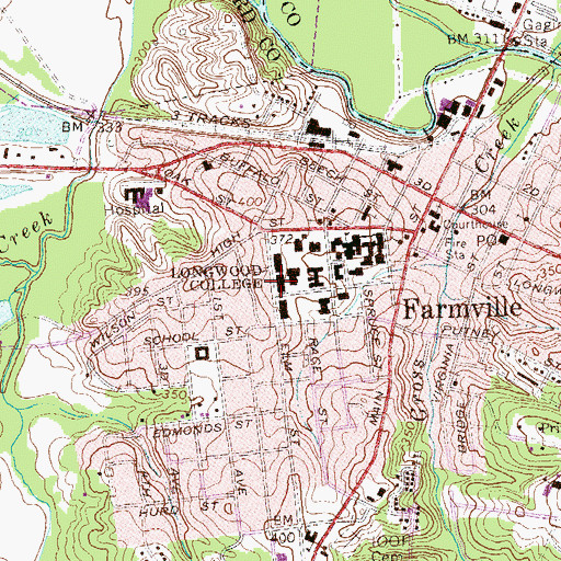 Topographic Map of Cox Residence Hall, VA