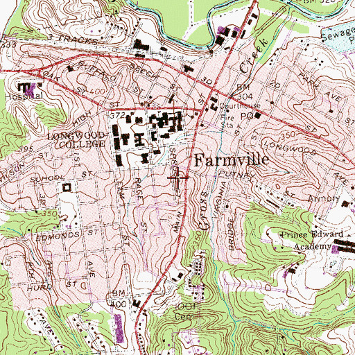 Topographic Map of Curry Residence Hall, VA
