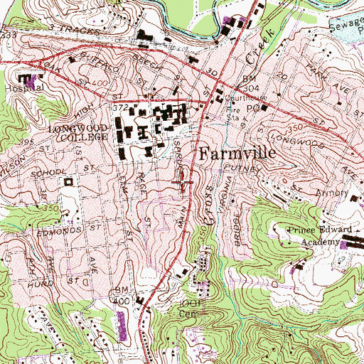Topographic Map of Frazer Residence Hall, VA