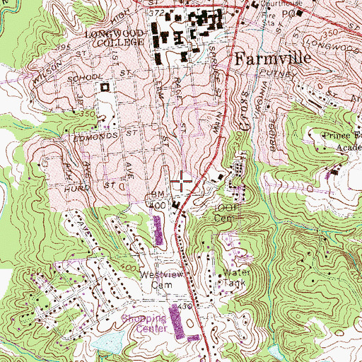 Topographic Map of Softball Field, VA