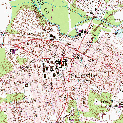 Topographic Map of South Ruffner Residence Hall, VA