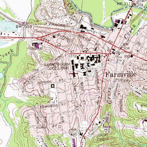 Topographic Map of Stubbs Residence Hall, VA