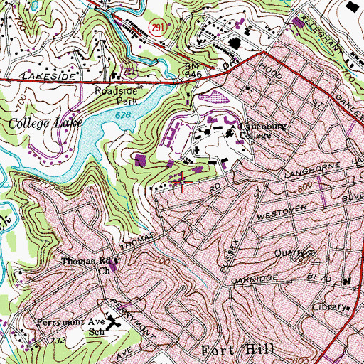 Topographic Map of McMillan Nursing Building, VA