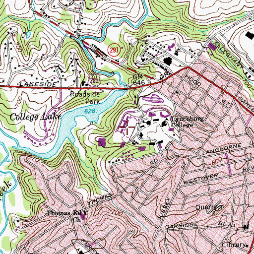Topographic Map of McWane Hall, VA