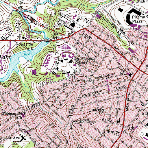 Topographic Map of Spiritual Life Center, VA