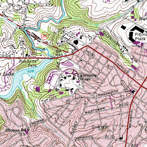 Topographic Map of Tate Hall, VA