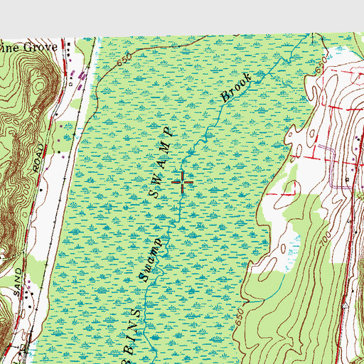 Topographic Map of Robbins Swamp, CT