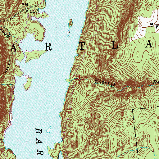Topographic Map of Roberts Brook, CT