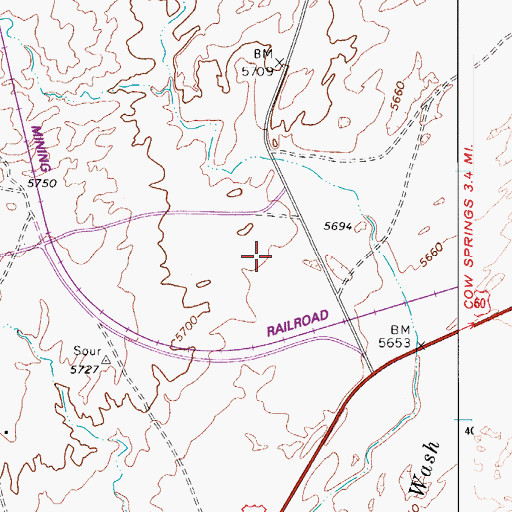 Topographic Map of Sour Water Canyon, AZ