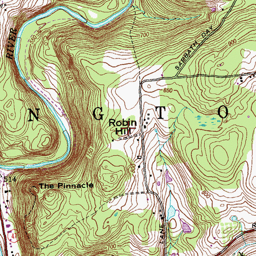 Topographic Map of Robin Hill, CT