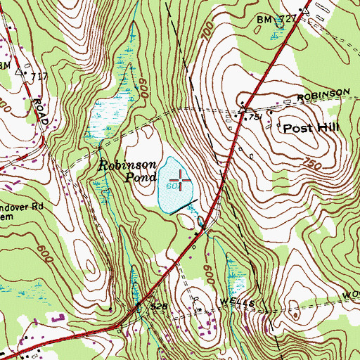 Topographic Map of Robinson Pond, CT