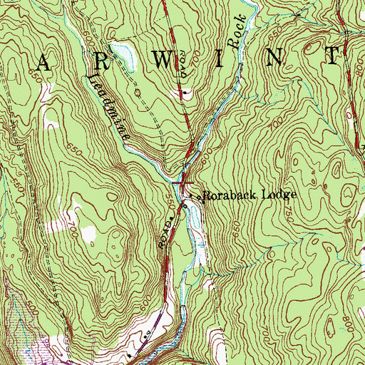 Topographic Map of Rock Brook, CT
