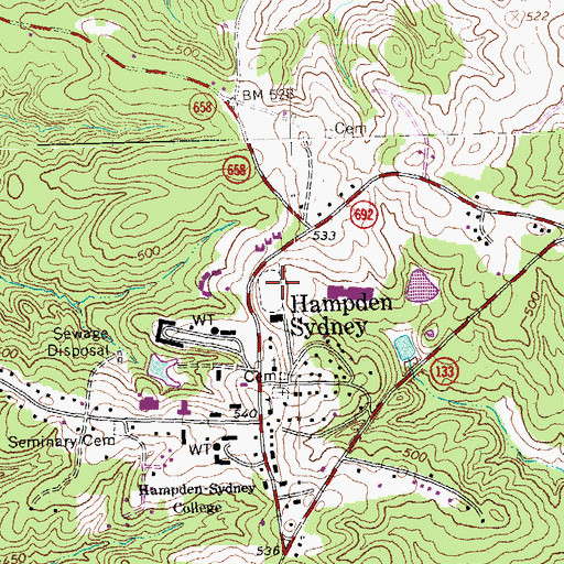 Topographic Map of Athletic Complex, VA