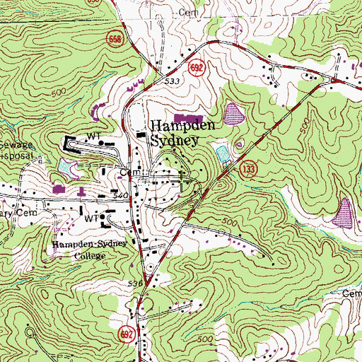 Topographic Map of Burrell House, VA