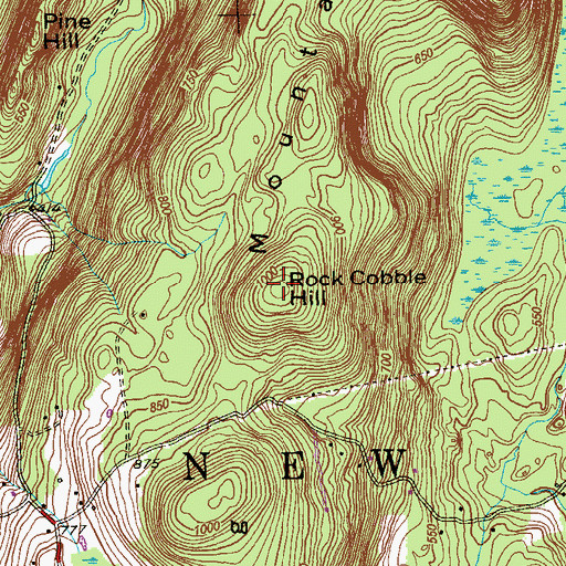 Topographic Map of Rock Cobble Hill, CT