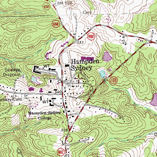 Topographic Map of Fraternity Circle, VA