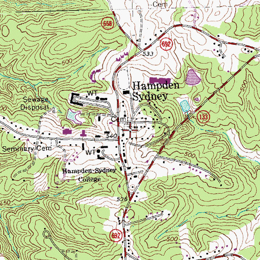 Topographic Map of Restover Building, VA