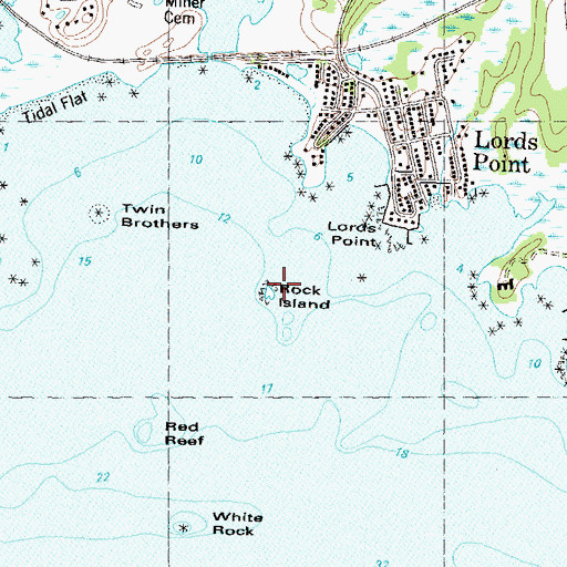 Topographic Map of Rock Island, CT