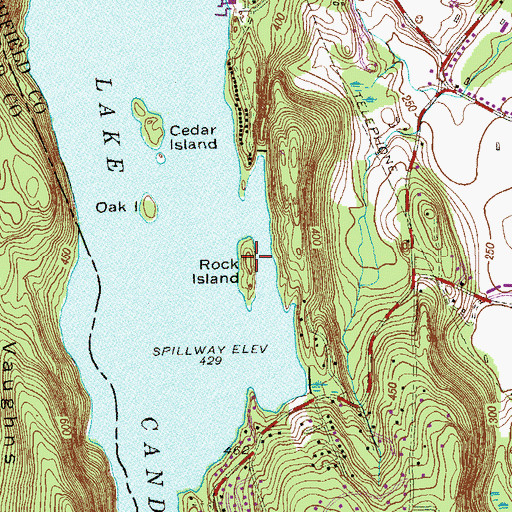 Topographic Map of Rock Island, CT