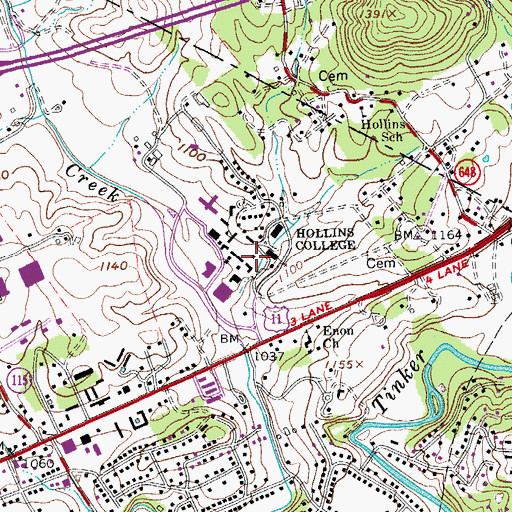 Topographic Map of Cocke Memorial Building, VA