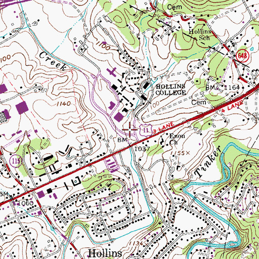 Topographic Map of Cromer Bergman Alumnae House, VA