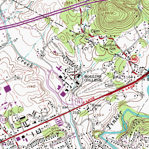 Topographic Map of Duchouquet Cottage, VA