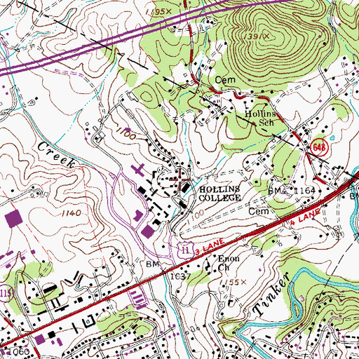Topographic Map of Eastnor, VA