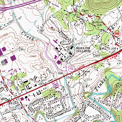 Topographic Map of Eleanor D Wilson Museum, VA