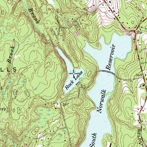 Topographic Map of Rock Lake, CT