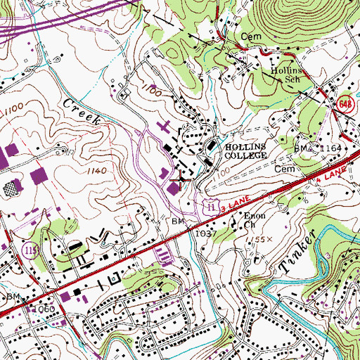 Topographic Map of Richard Wetherill Visual Arts Center, VA