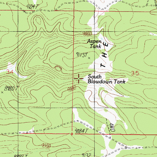 Topographic Map of South Blow Down Tank, AZ