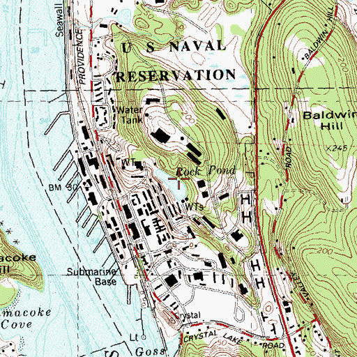 Topographic Map of Rock Pond, CT