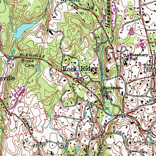 Topographic Map of Rock Ridge, CT