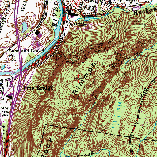 Topographic Map of Rock Rimmon, CT