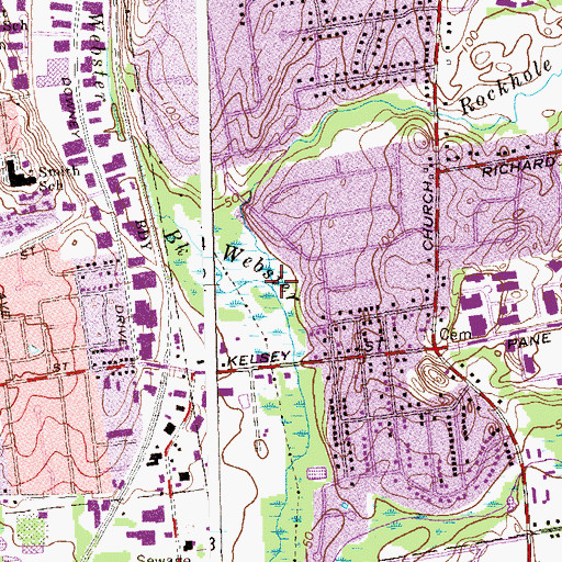 Topographic Map of Rockhole Brook, CT