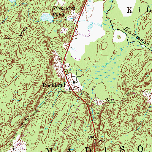 Topographic Map of Rockland, CT