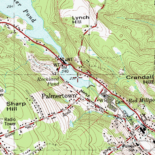 Topographic Map of Rockland Pond, CT