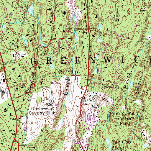 Topographic Map of Rockwood Lake Brook, CT