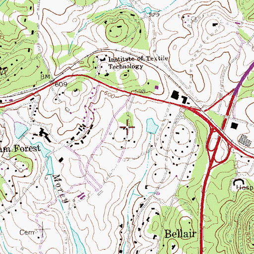 Topographic Map of Birdwood Pavillion, VA