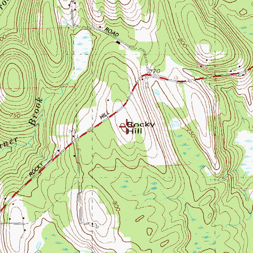 Topographic Map of Rocky Hill, CT