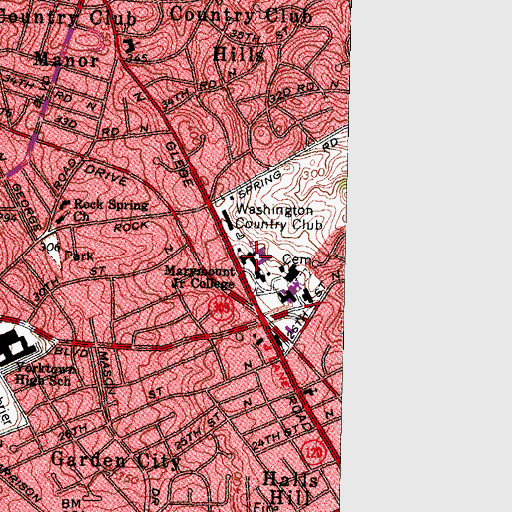 Topographic Map of Rowley Hall, VA